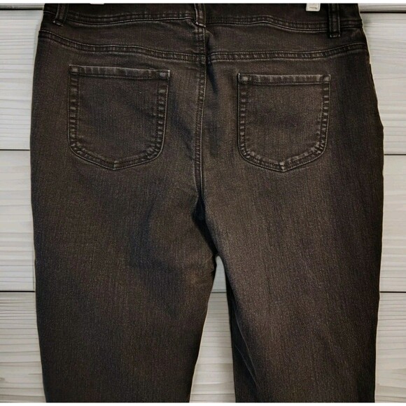 Chico's Women's Cropped Pants Size 1.5 US 10 Black Lace Hem Cotton - Picture 7 of 9